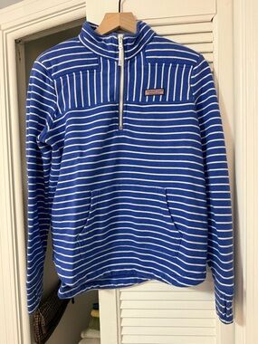 Vineyard Vines Striped French Terry 1/4 Zip Pullover